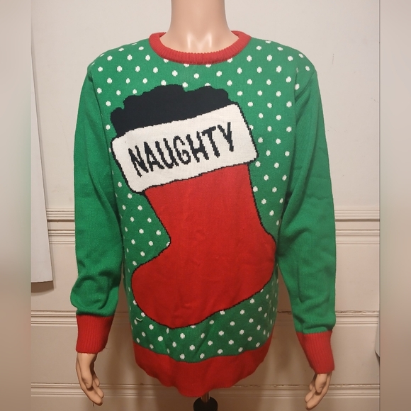 Christmas Naughty Stocking Sweater  XL - Picture 1 of 3
